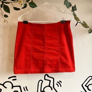 Forever 21 Red Denim Skirt Size Large